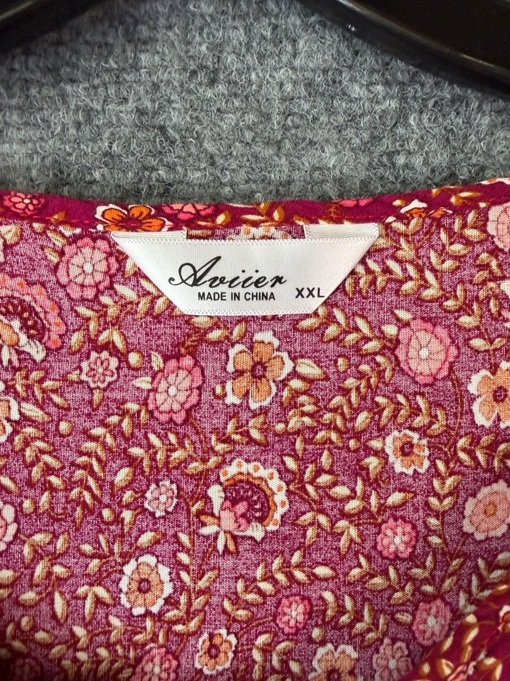 Boho Raspberry Floral Button-Front Midi Dress - Picture 5 of 14